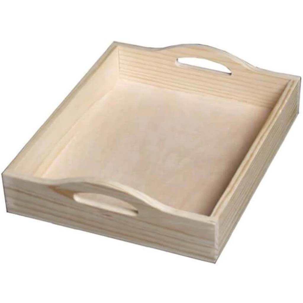 Unfinished Wood Serving Tray 10in x 12in 