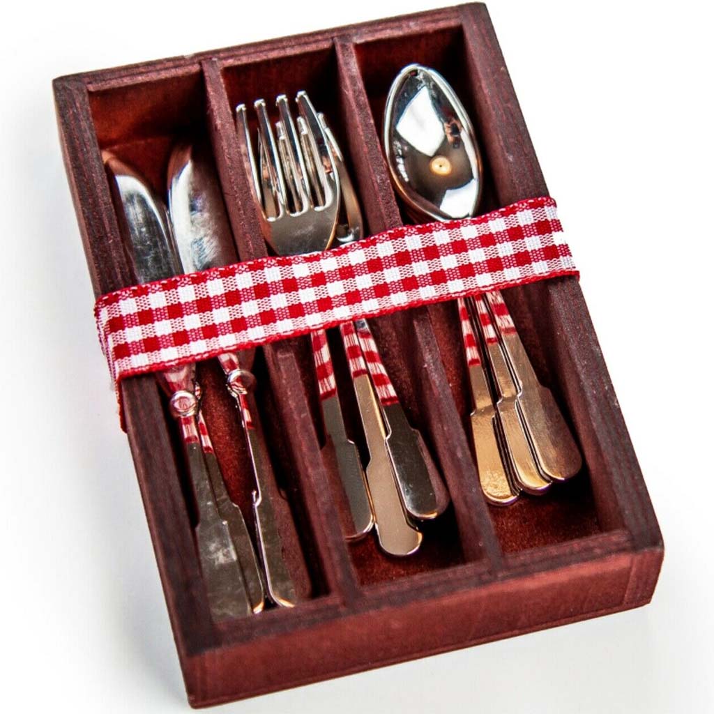 The Queen's Treasures 18in Doll 13 Piece Utensil Set and Wooden Holder