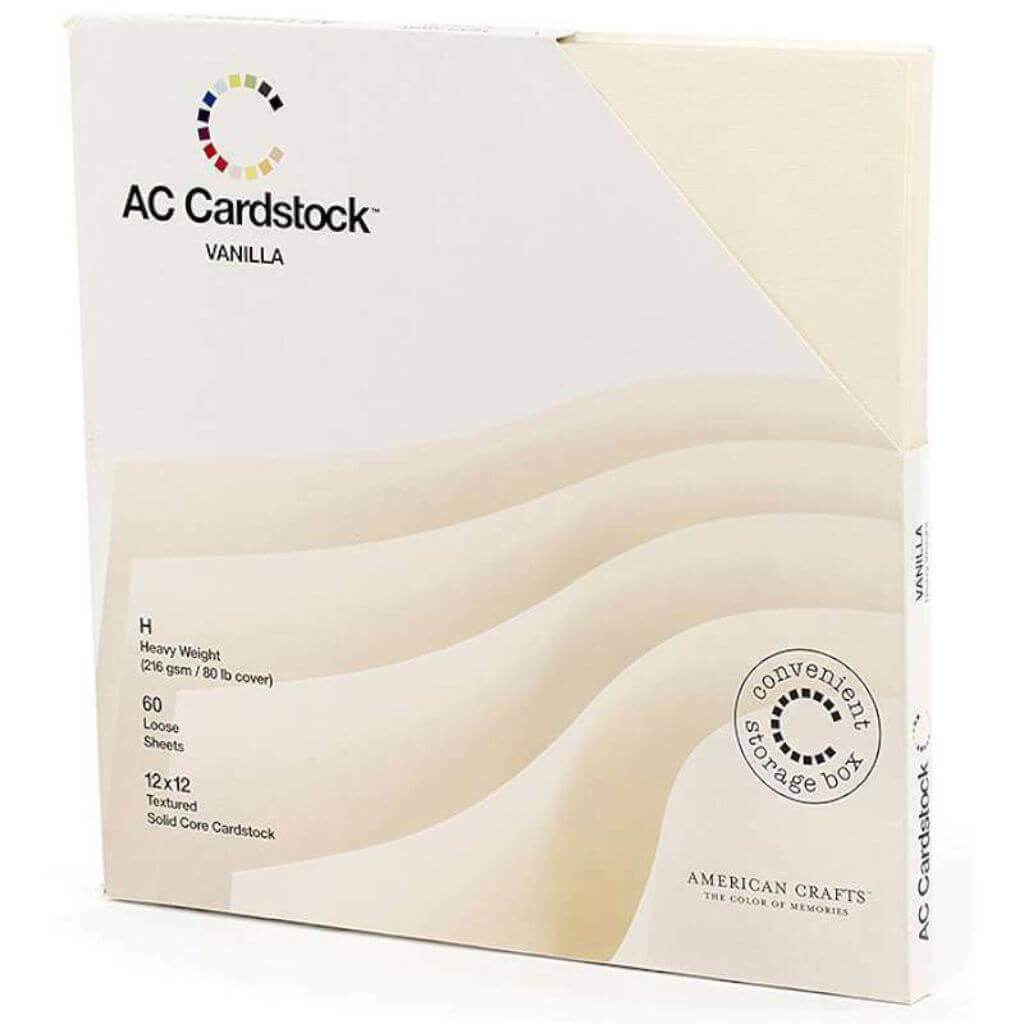 Cardstock Textured Pack 12in x 12in Solid Vanilla 60/Pkg