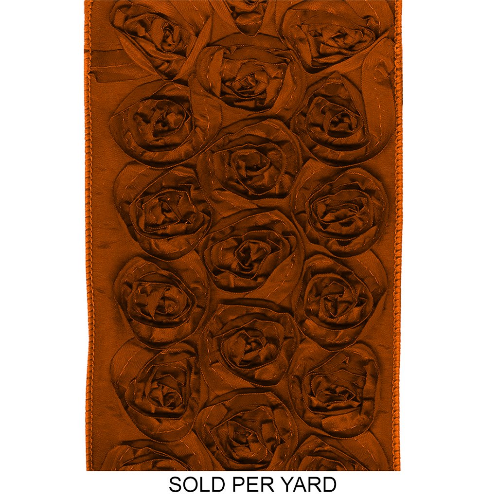 Offray 4in Wired Edge Love Knots Ribbon Burnt Sienna No.1