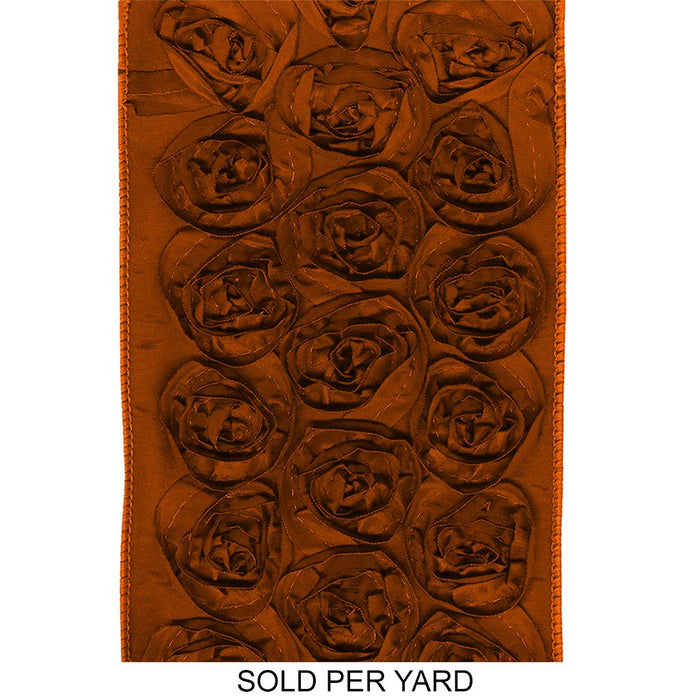 Offray 4in Wired Edge Love Knots Ribbon Burnt Sienna No.1