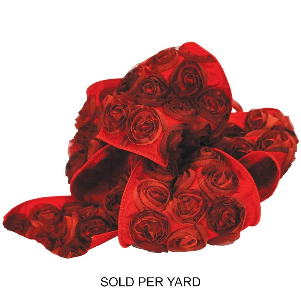 Offray 1.5in Wired Edge Love Knots Ribbon 10yds Red &amp; Plum