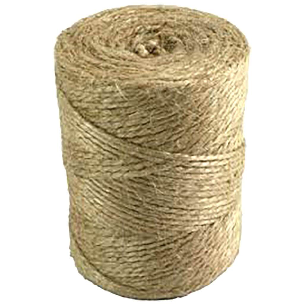 2 Ply Uncoated Heavy Duty Jute Rope 195yd Natural