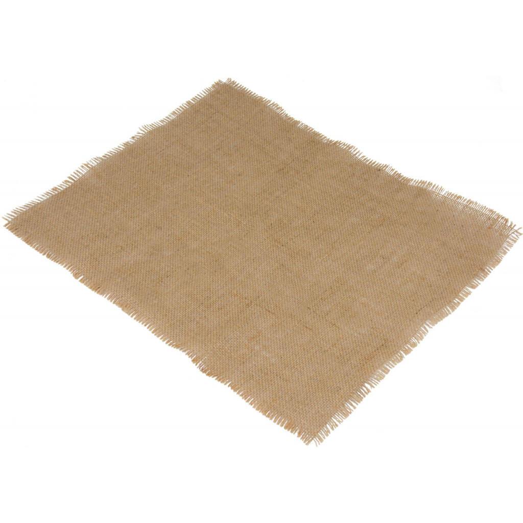 Burlap Placemat With Fringed Edge Set of 12