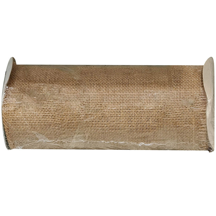 Silver Glitter Burlap Jute Fringe Natural 9in x 10yd