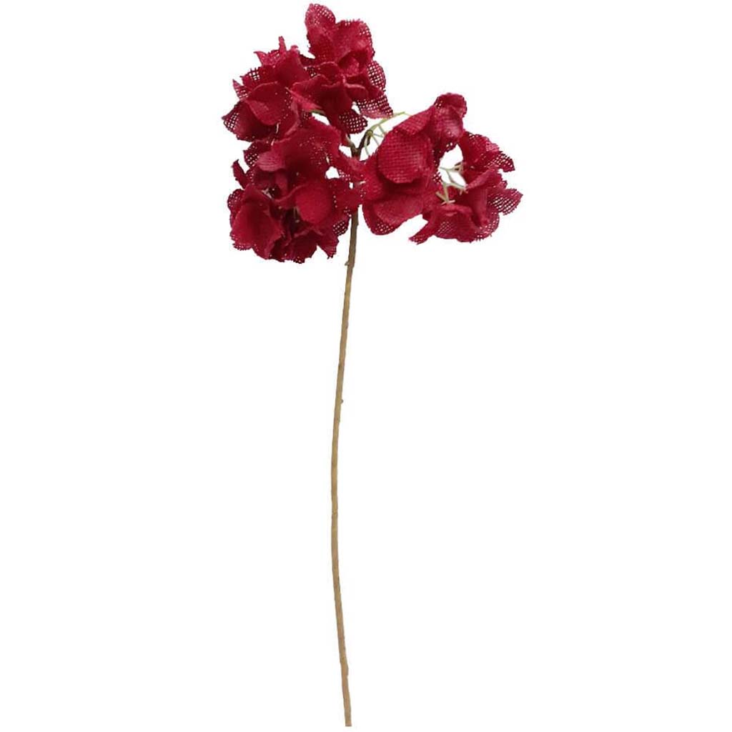 Burlap Hydrangea Stem 6in x 21in Red 