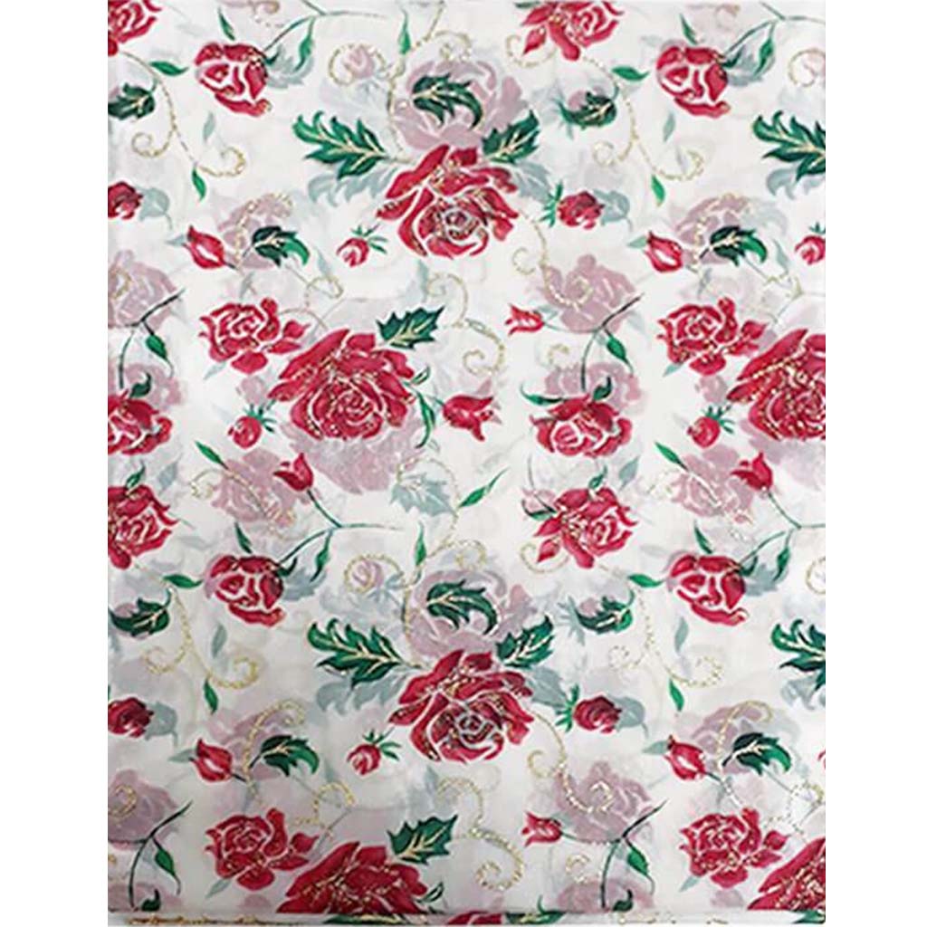 Sheer Red Rose Ivory 28in x 3yd 