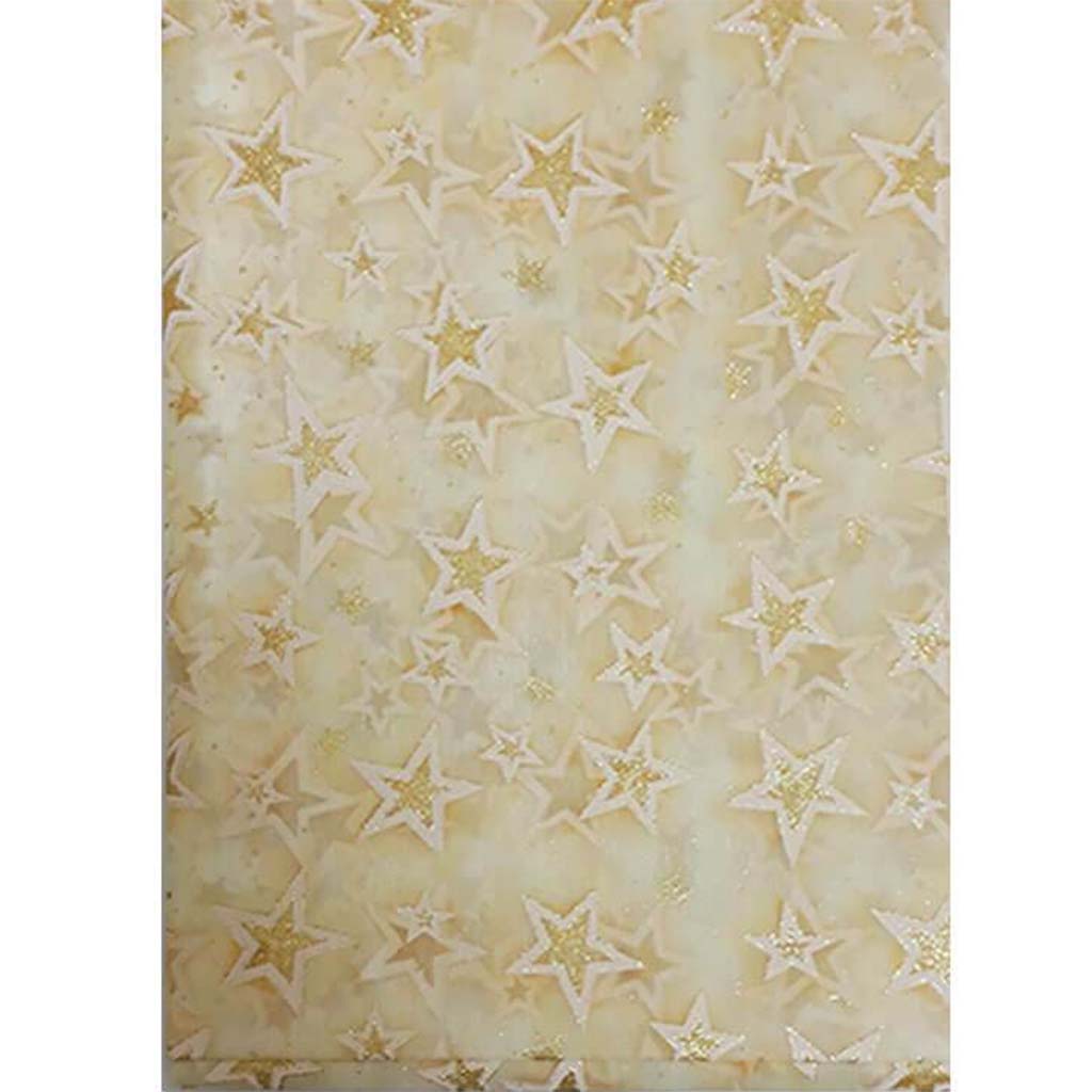 Sheer Gold Star Glitter Ivory 58in x 3yd 