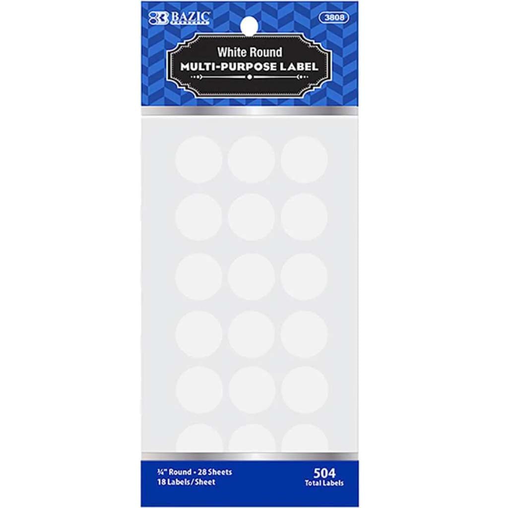 Multipurpose Labels Round White 