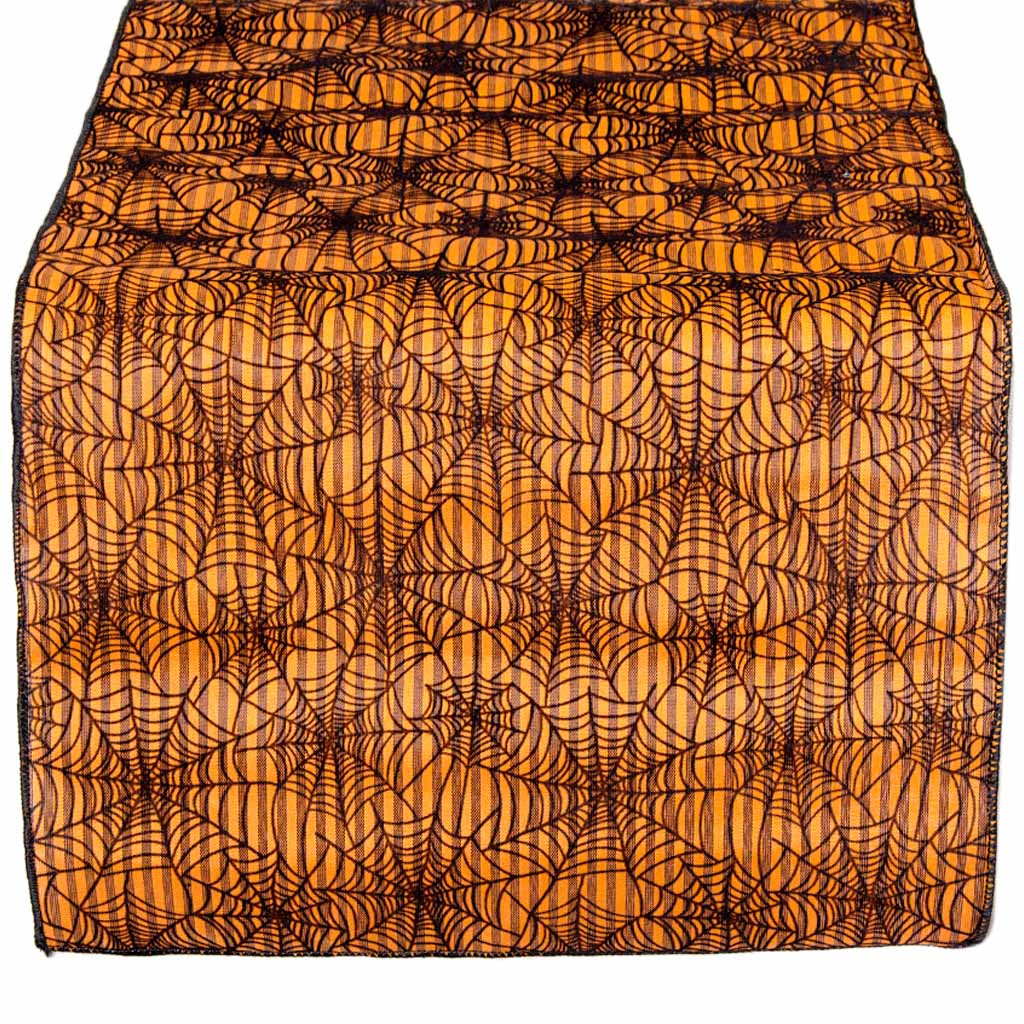 Spider Web Runner Orange Black 14in x 72in