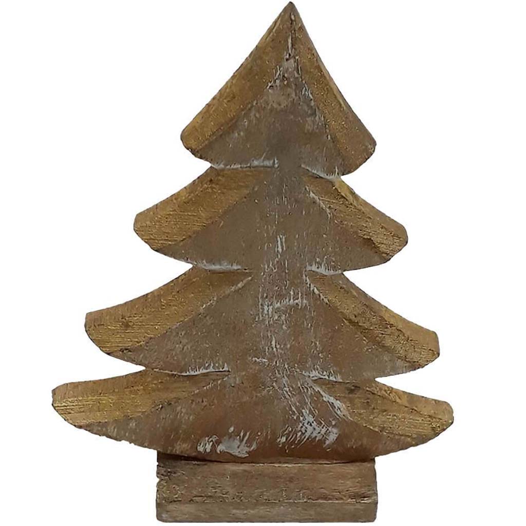 Wooden Christmas Tree Gold Painted 5 x 2 x 7in 