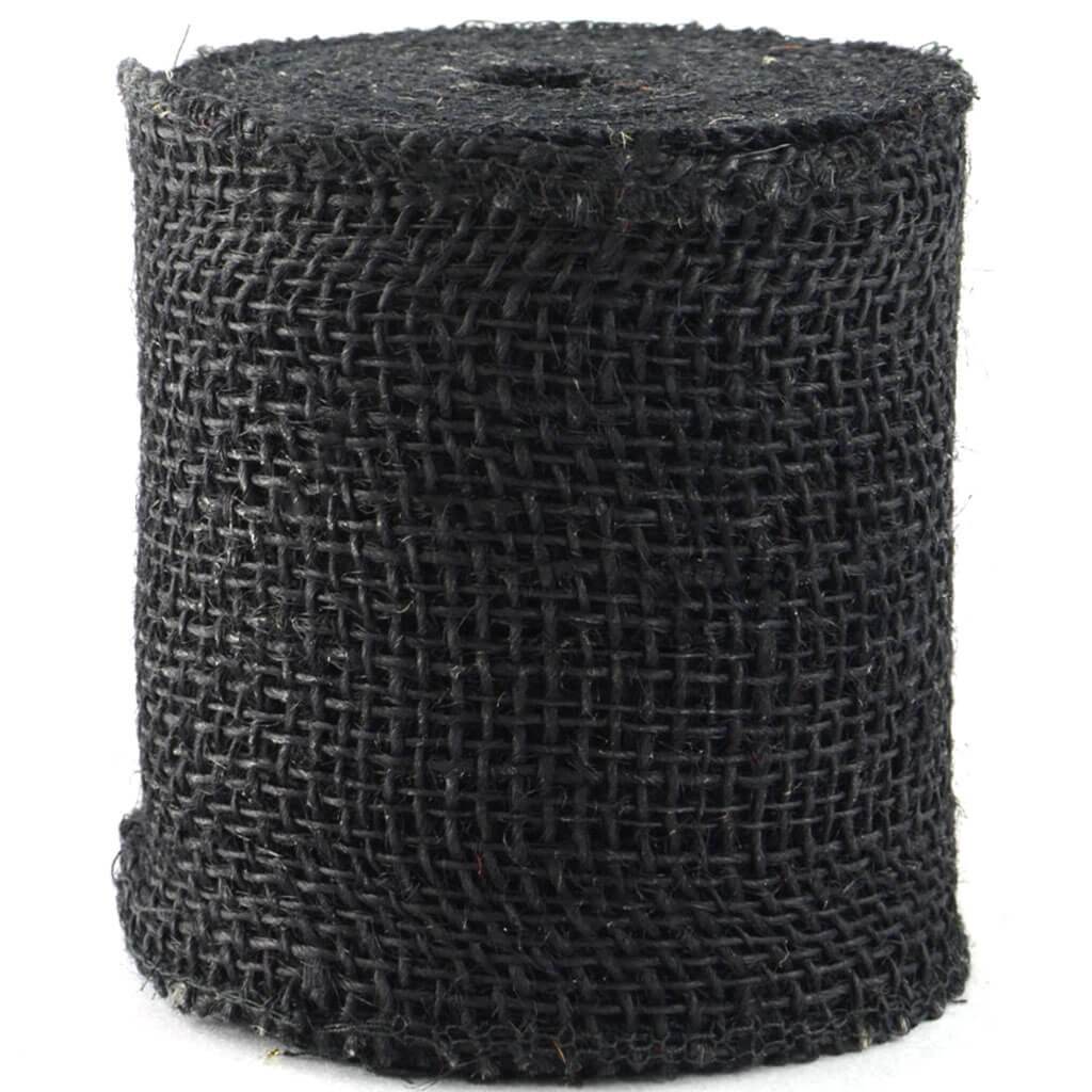 Burlap Ribbon Black 4in x10yd