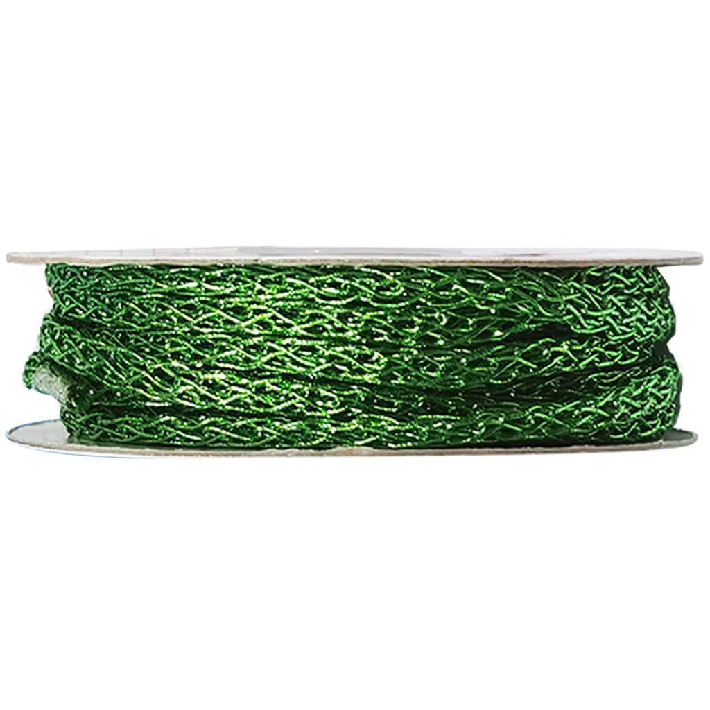 Braided Metallic Cord 5mm x 10yd Apple Green