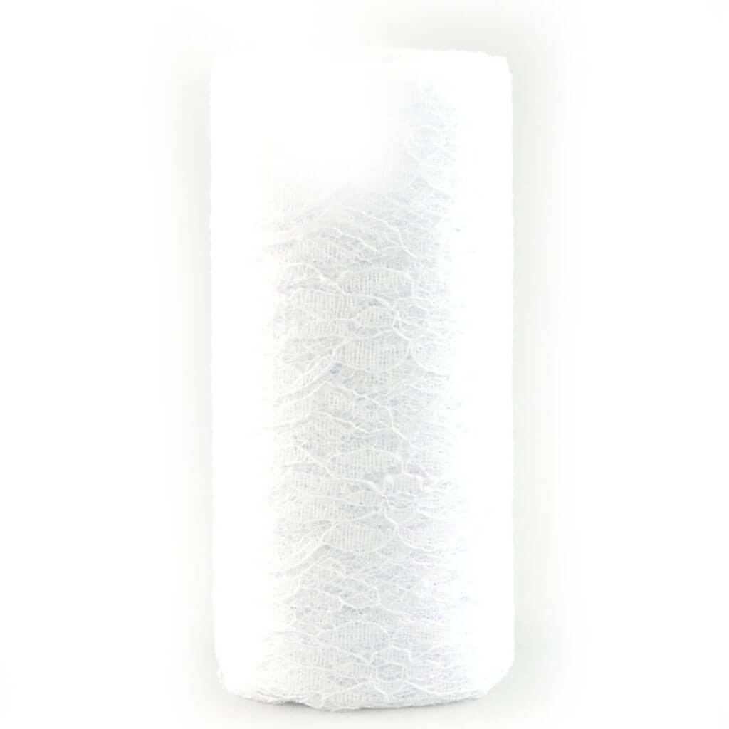 Lace Ribbon-Wire 6in x 10yd White