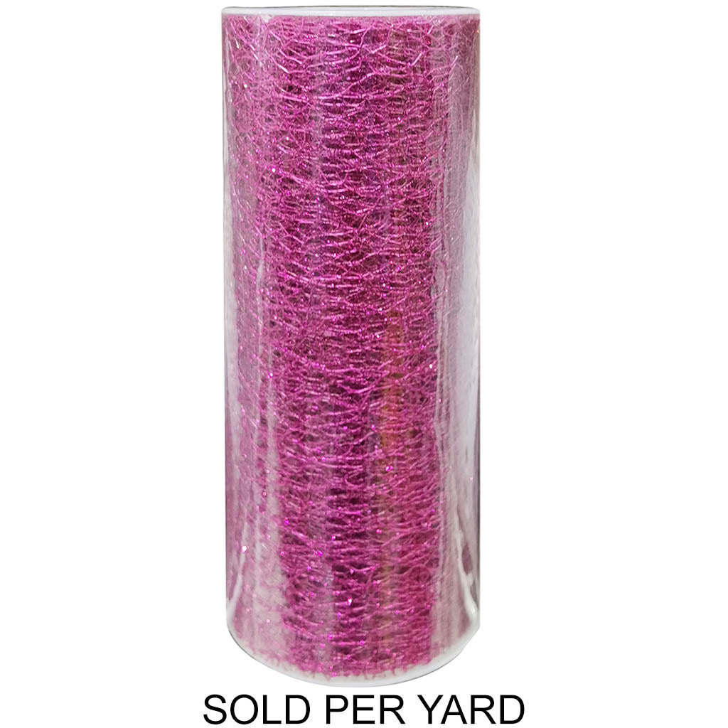 Sparkle Mesh Garden Rose 6in