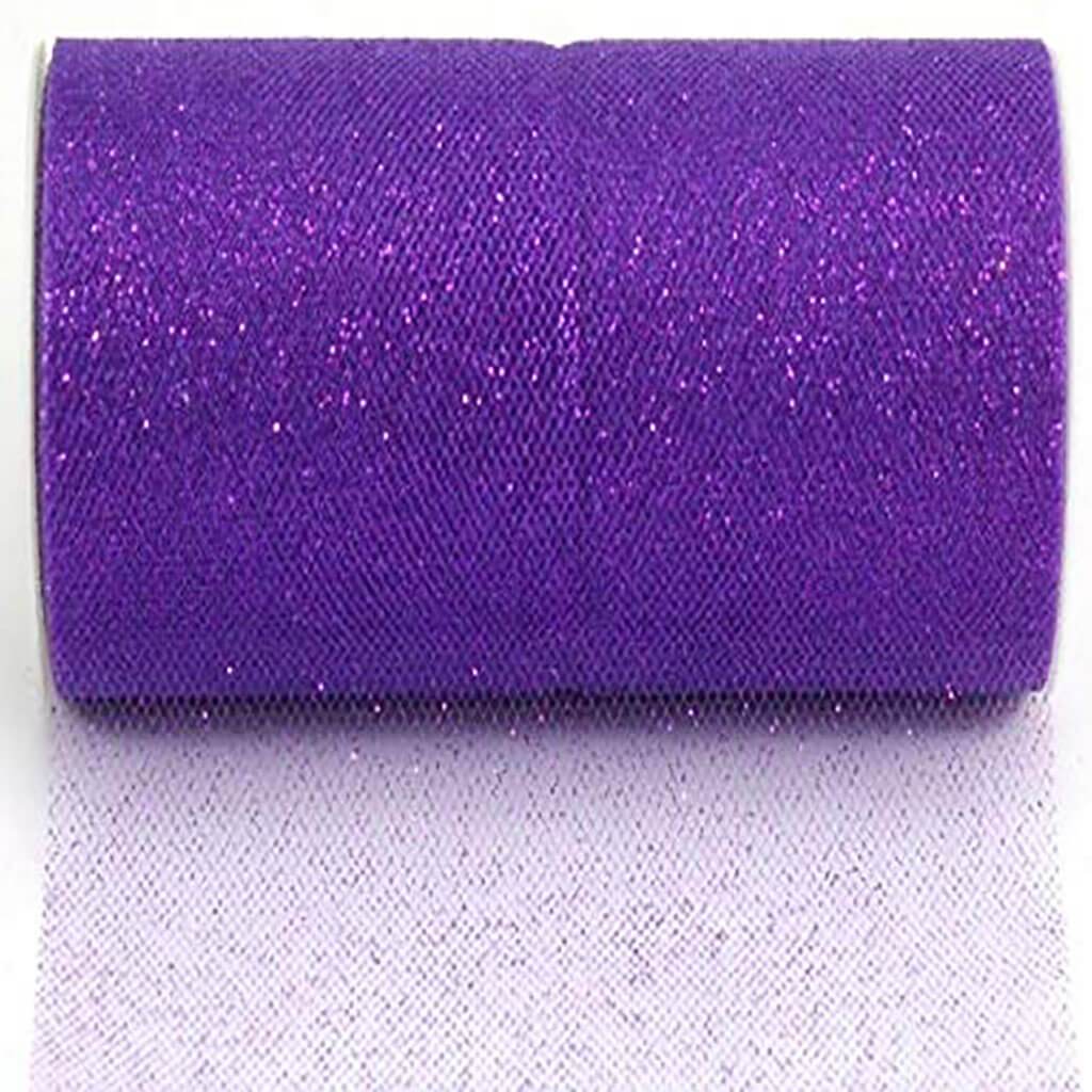 Glitter Tulle 6in x 25yd Purple