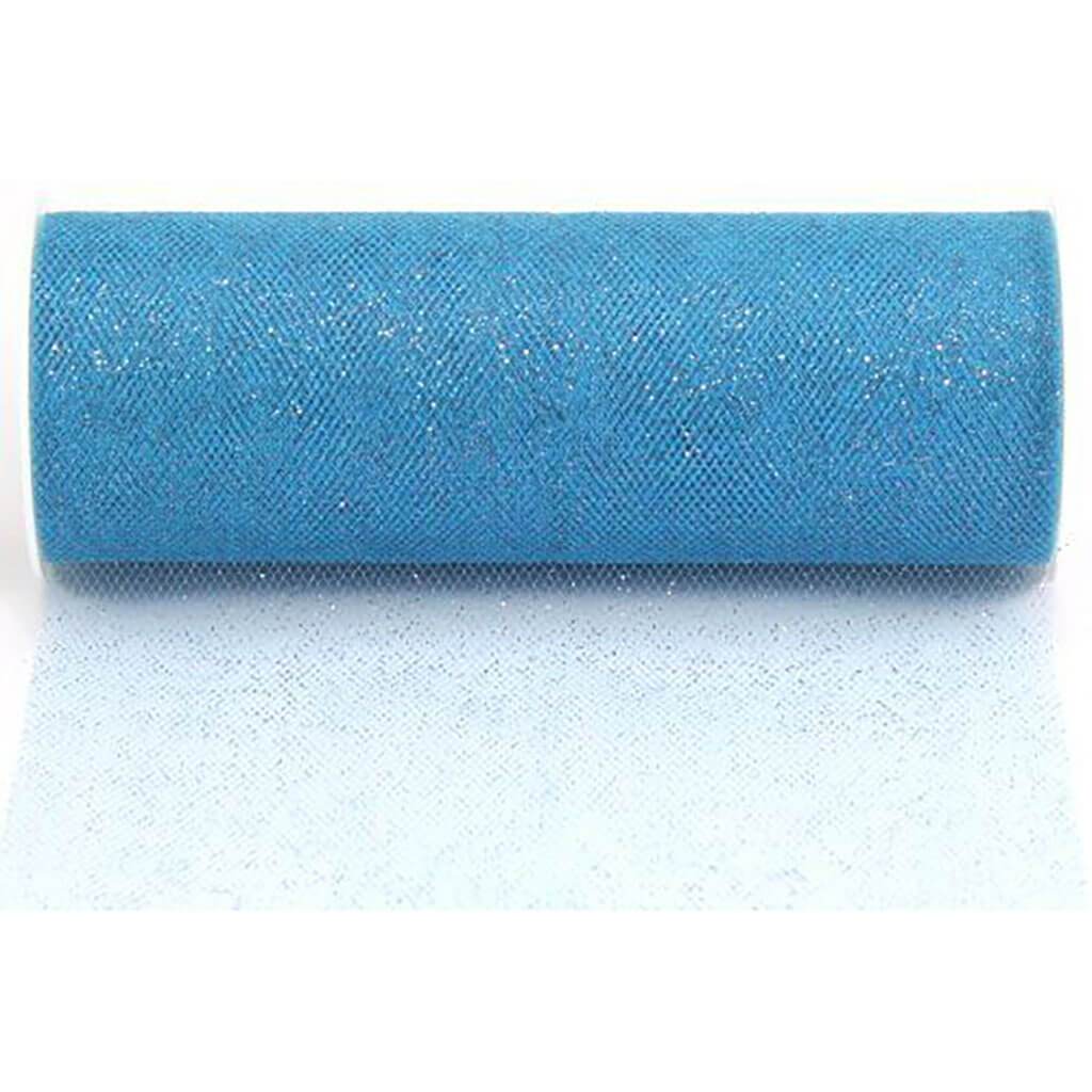 Glitter Tulle 6in x 25yd Ice Blue