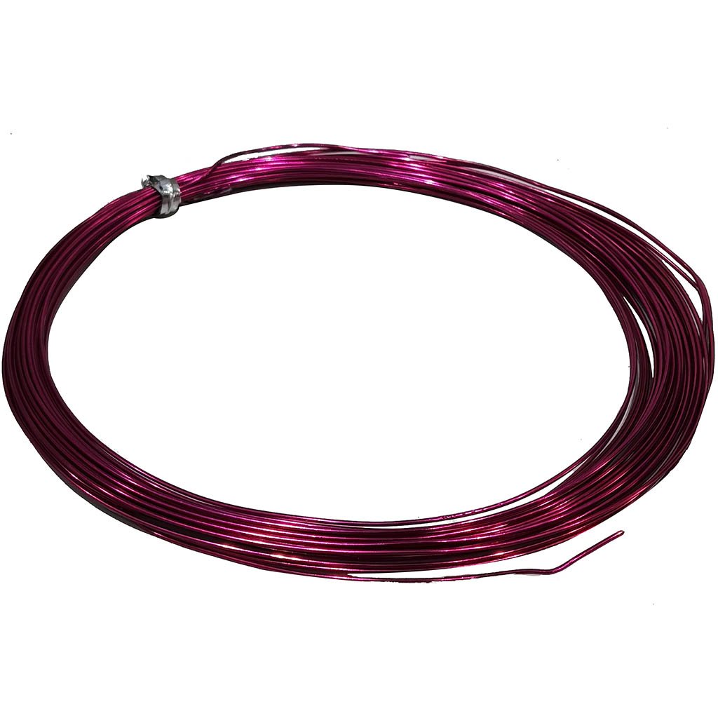 Aluminium Round Wire 1mm x 11yd Fuchsia