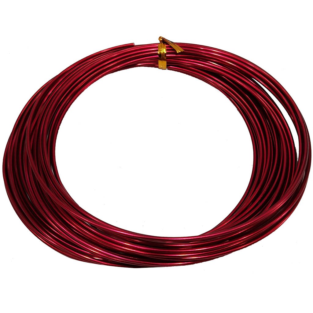 Aluminium Round Wire 2mm x 13yd Red