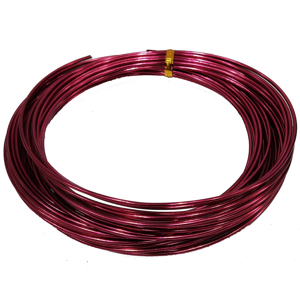 Aluminium Round Wire 2mm x 13yd Wine