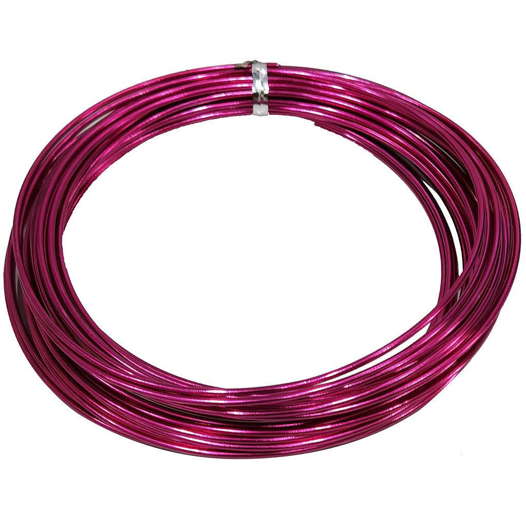 Aluminium Round Wire 2mm x 13yd Fuchsia