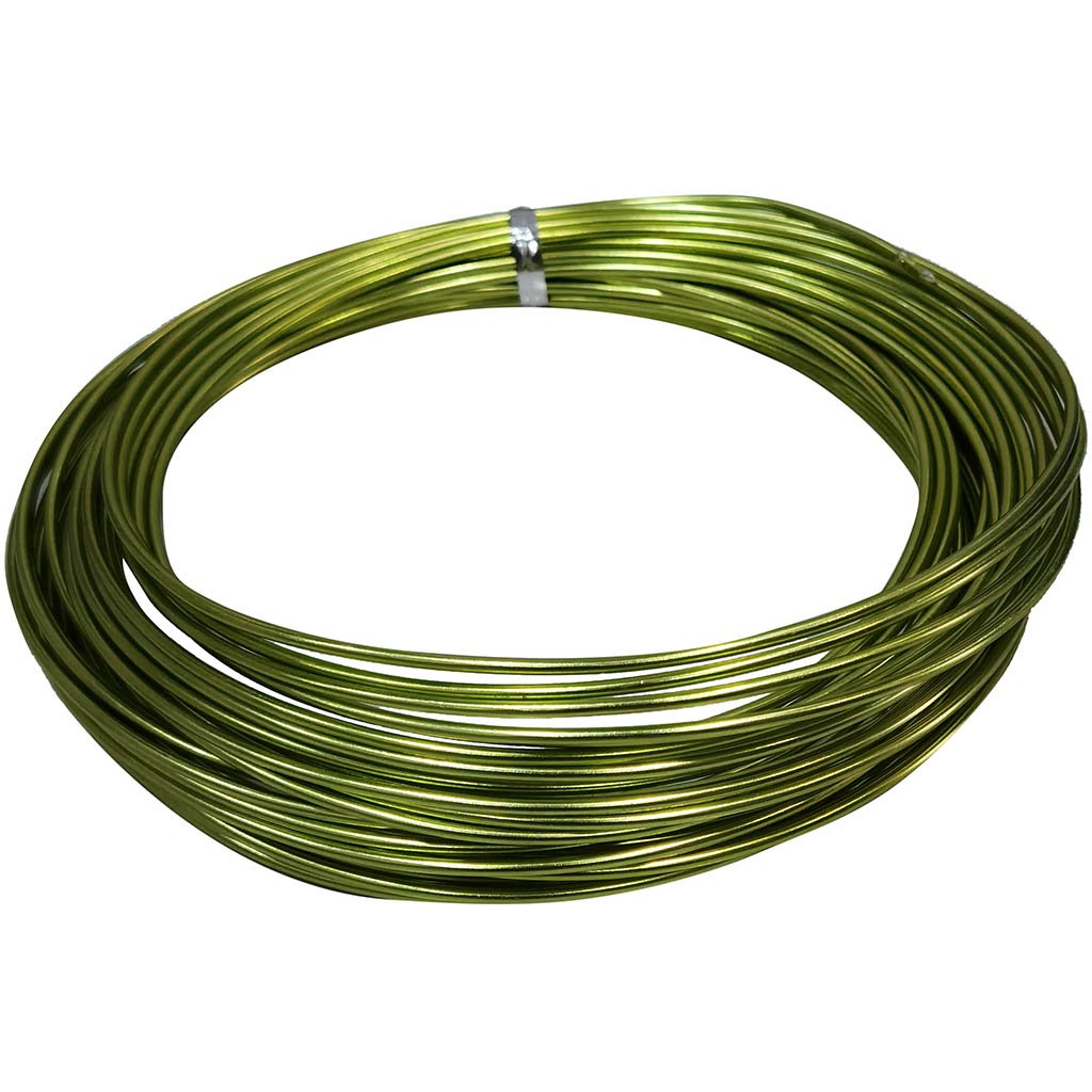 Aluminium Round Wire 2mm x 13yd App Green