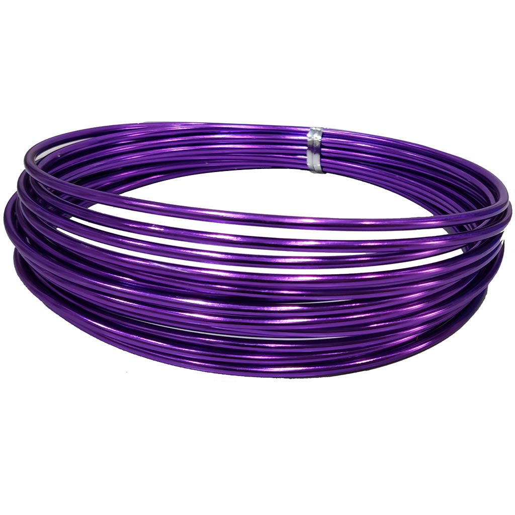 Aluminium Round Wire 3mm x 5.5yd Purple