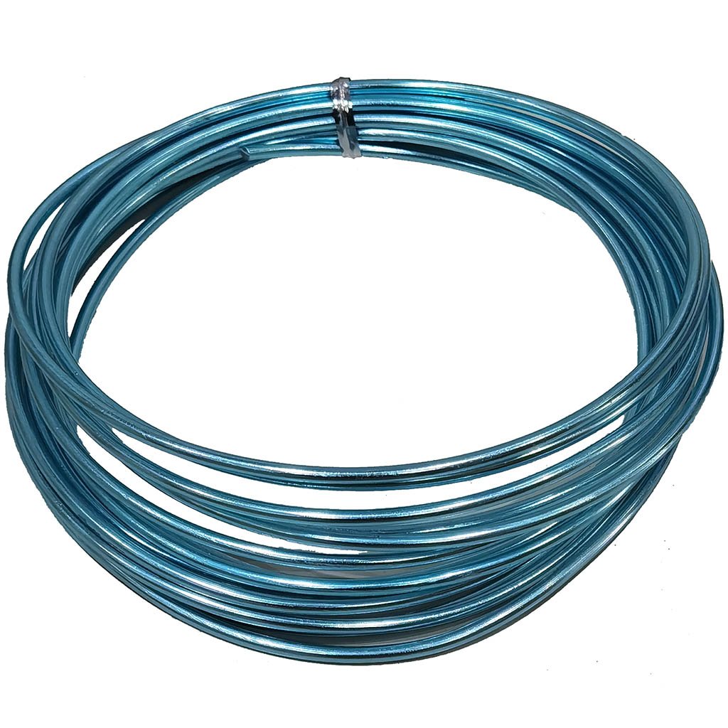 Aluminium Round Wire 3mm x 5.5yd Light Blue