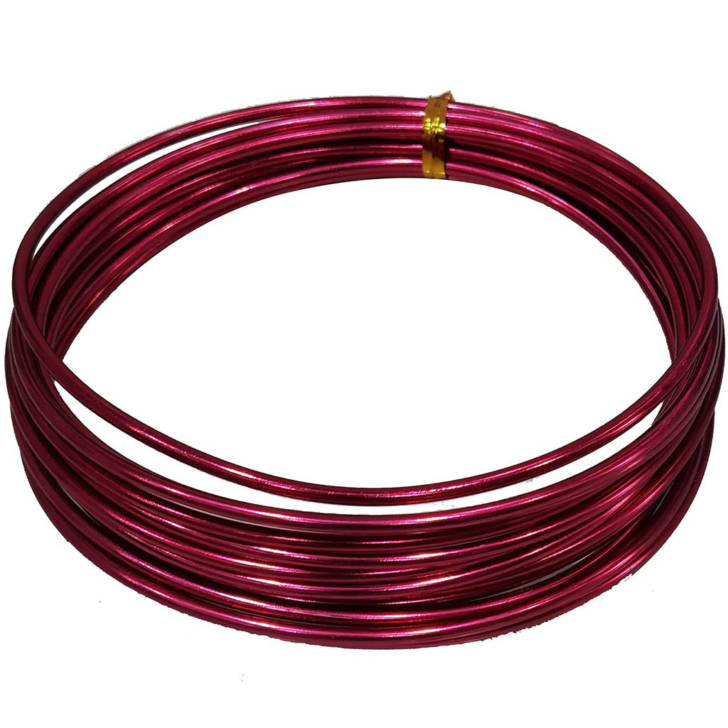 Aluminium Round Wire 3mm x 5.5yd Red