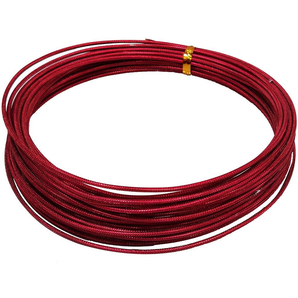 Aluminium Embossed Wire 2mm x 13yd  Red