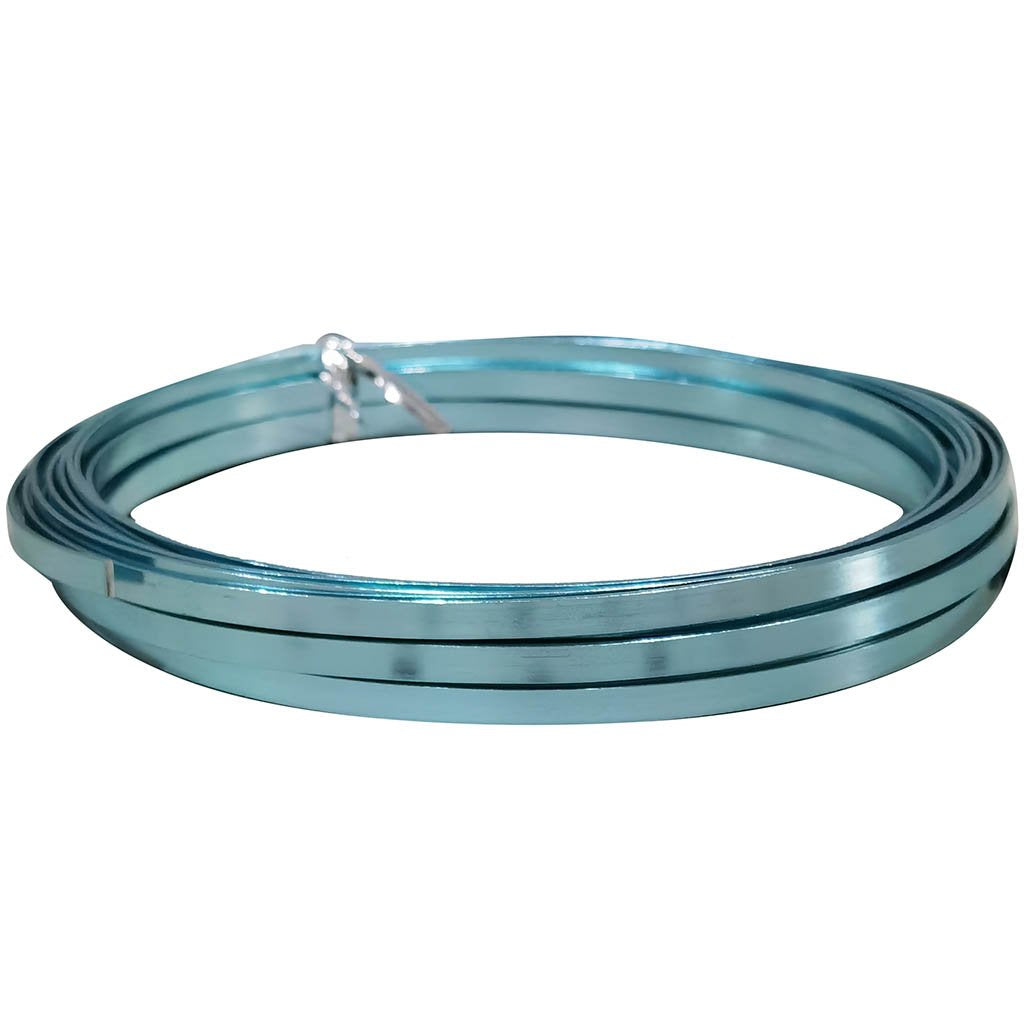 Aluminium Flat Wire 5mm x 8.2yd Light Blue