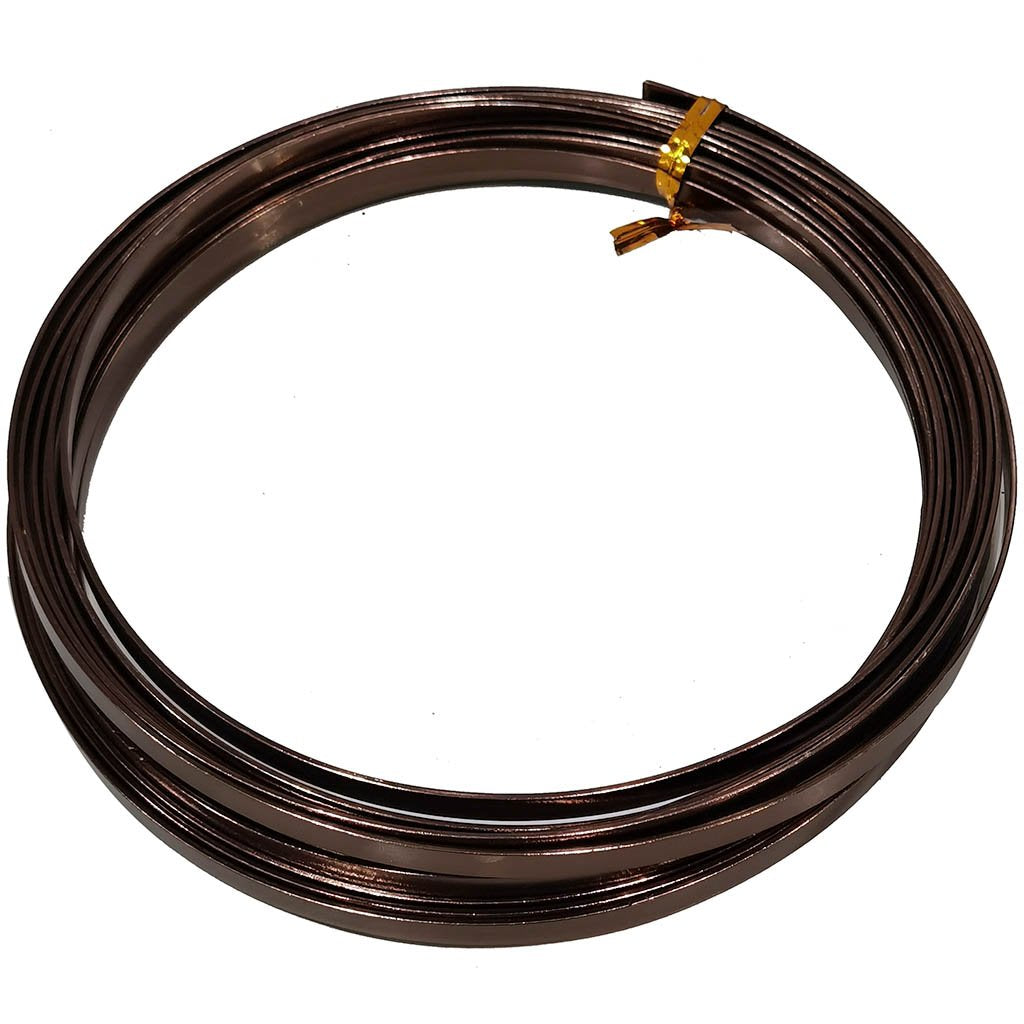 Aluminium Flat Wire 5mm x 8.2yd Brown