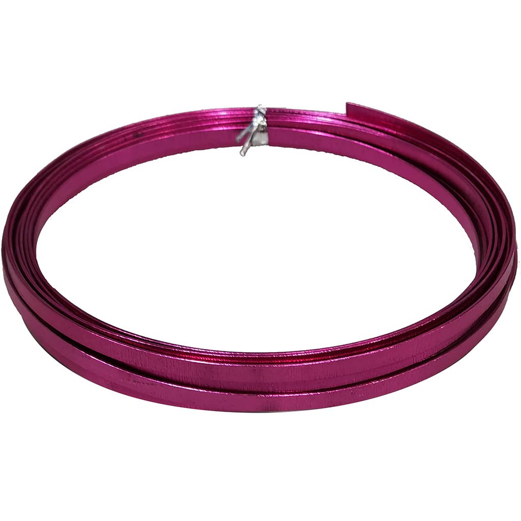 Embossed Flat Wire 5mm x 5.5yd Fuchsia