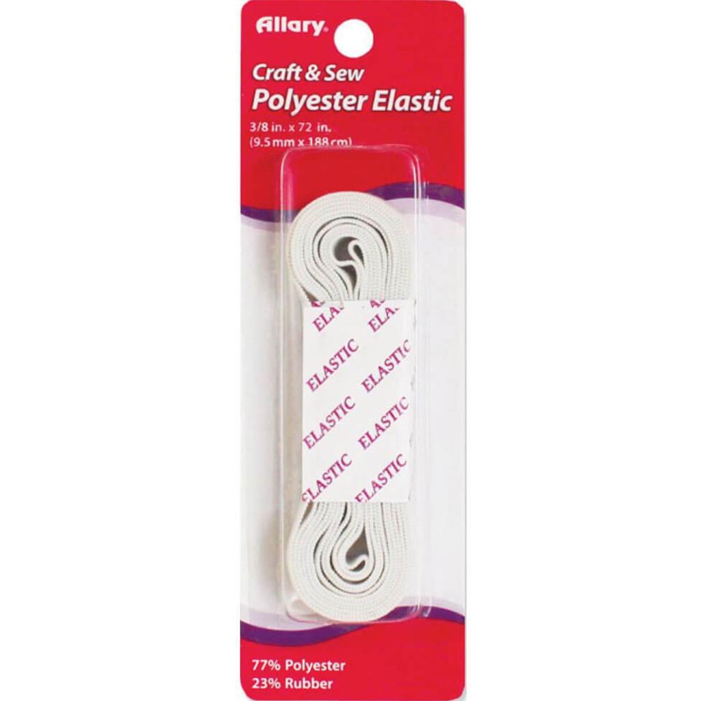 Allary Polester Elastic .375in x 2yd White