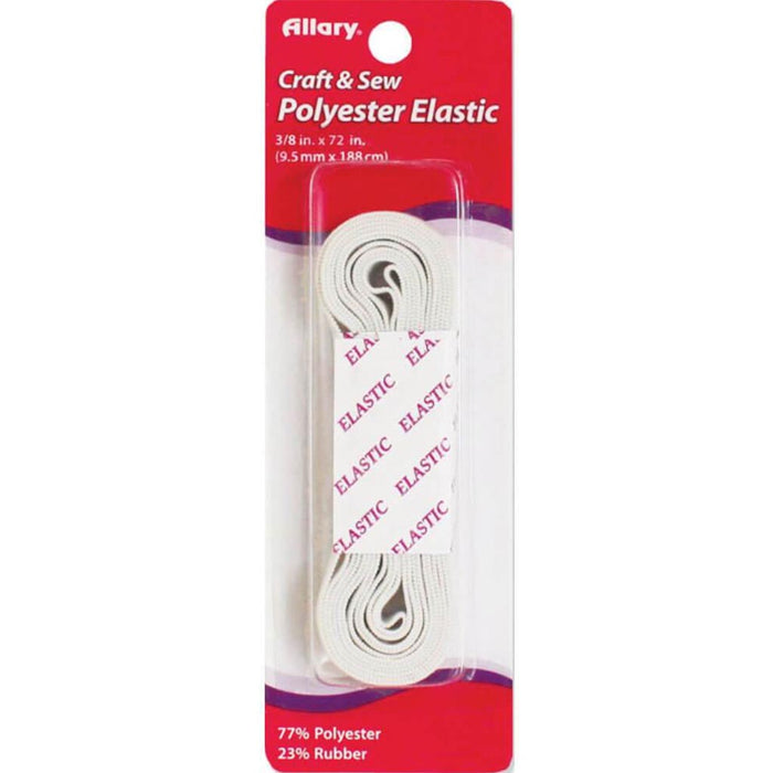 Allary Polester Elastic .375in x 2yd White