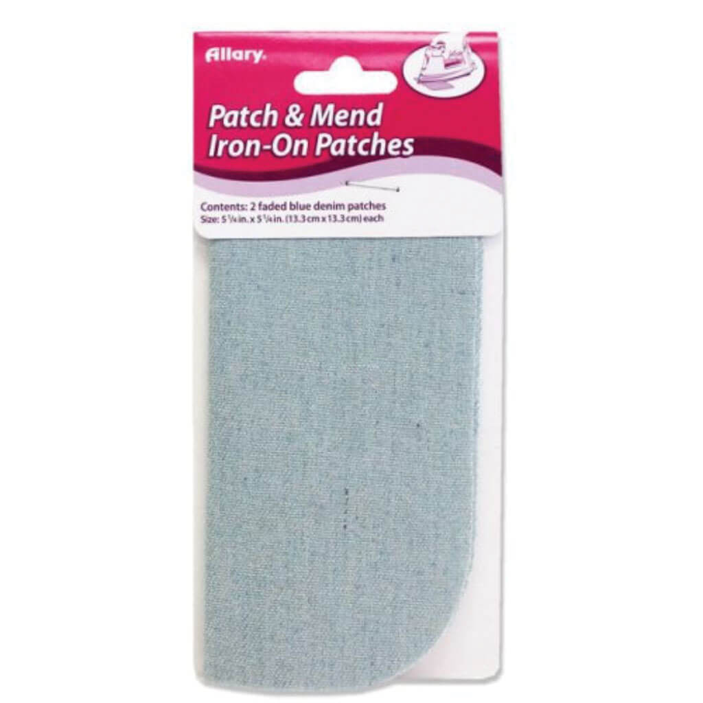 Iron-On Patches Faded Denim 2ct