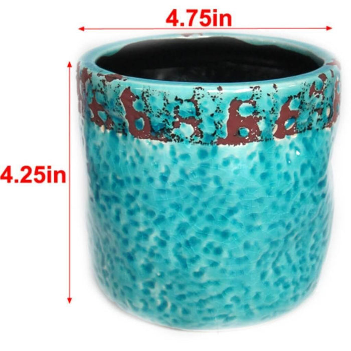 5.5Hx5.5In Cylinder Ceramic Turquoise 