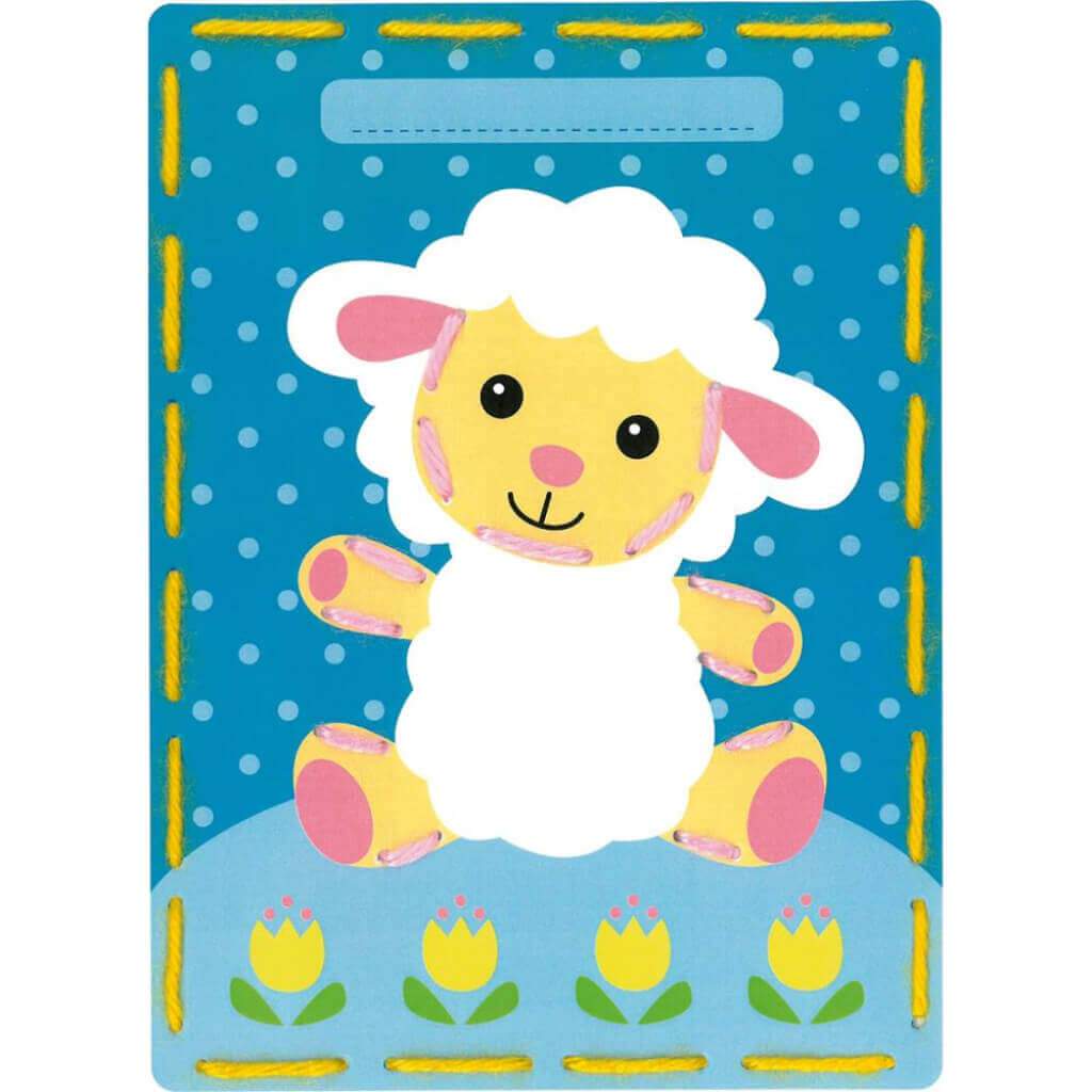 Vervaco/Kits 4 Kids Embroidery Cards Kit 7.25"X10.25" Lamb &amp; Cow