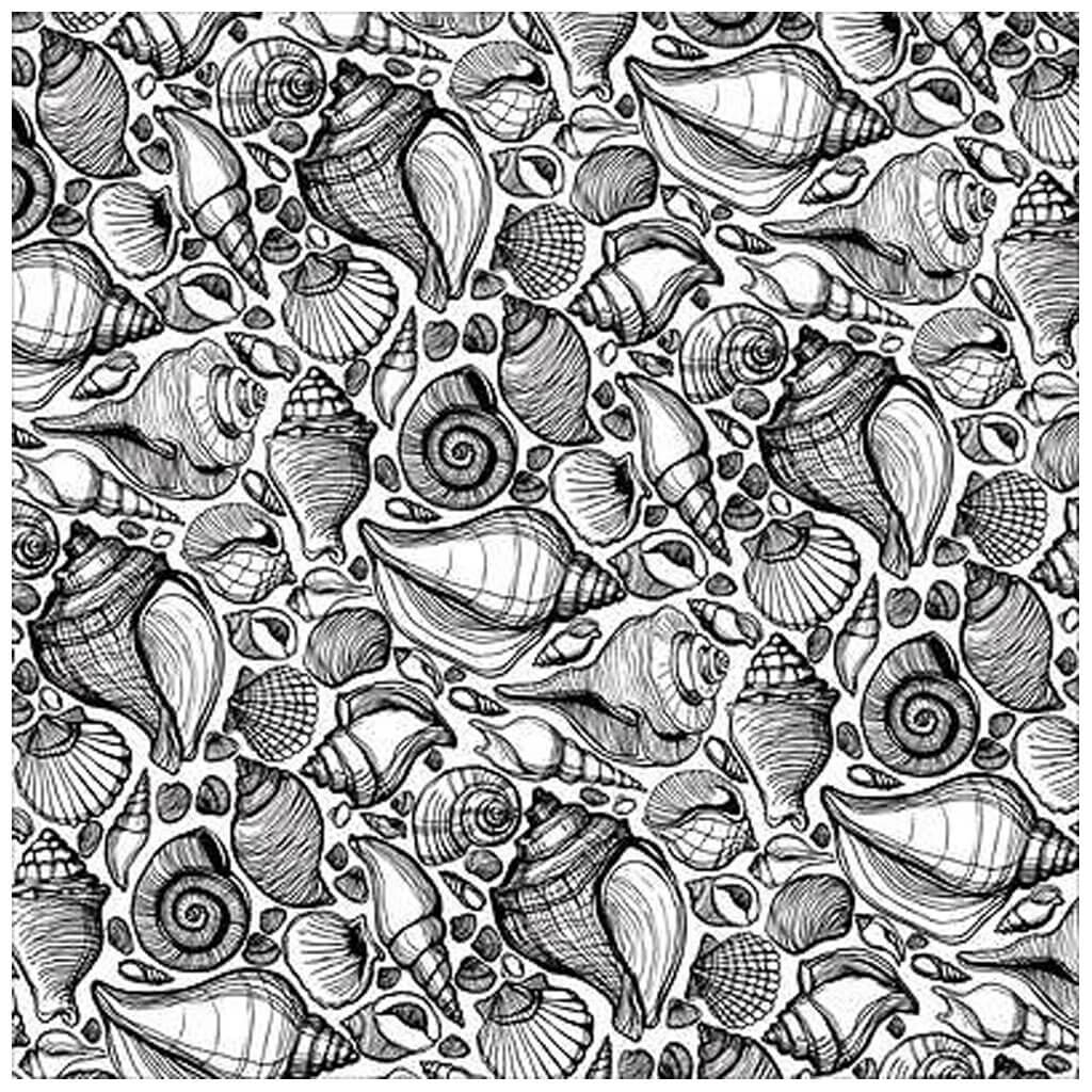 Coastal Escape Spot Varnish Cardstock 12in x 12in Sea Shells