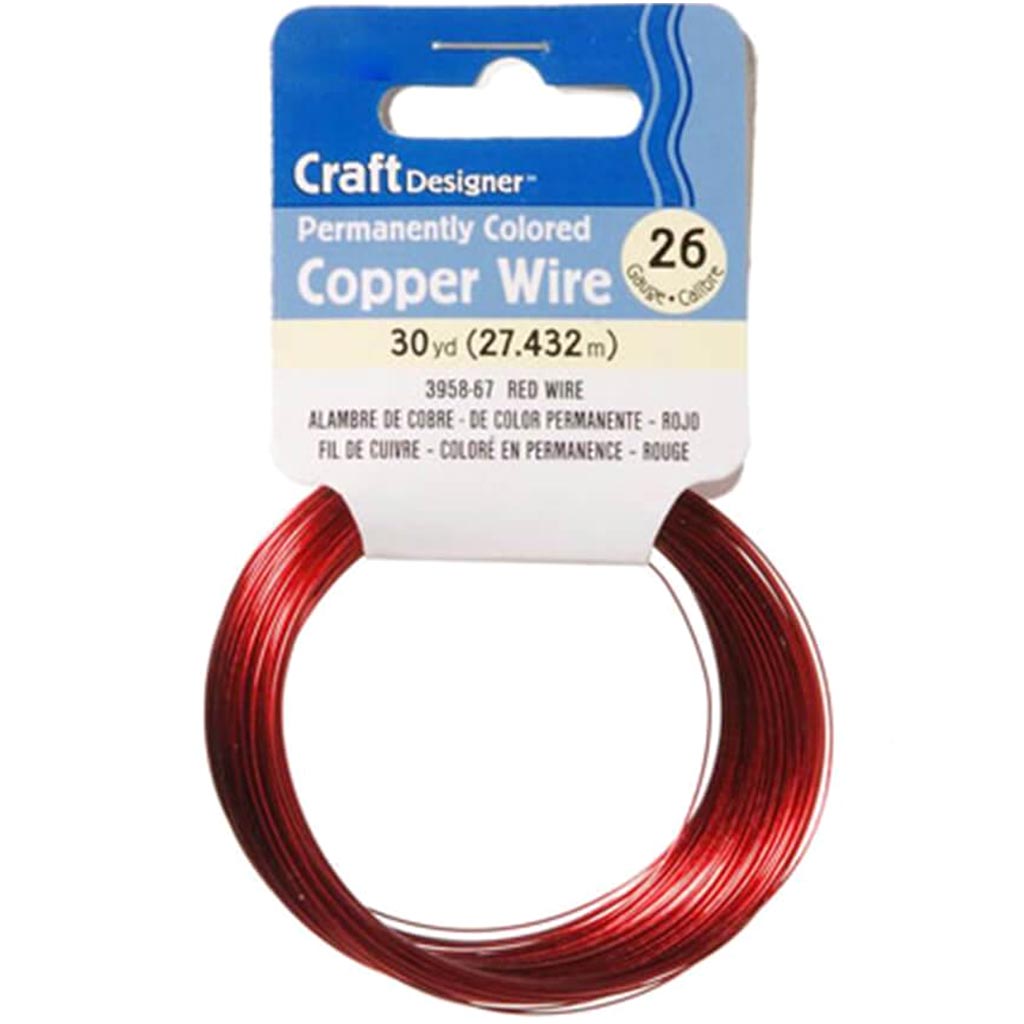 Craft Wire 26 Gauge Red 30 yards 