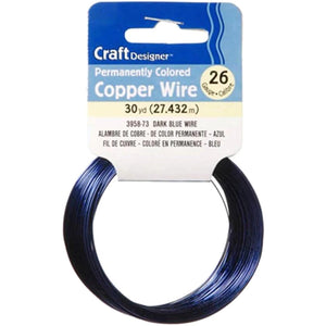Craft Wire 26 Gauge Dark Blue 30 yards 