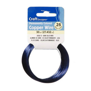 Craft Wire 26 Gauge Dark Blue 30 yards