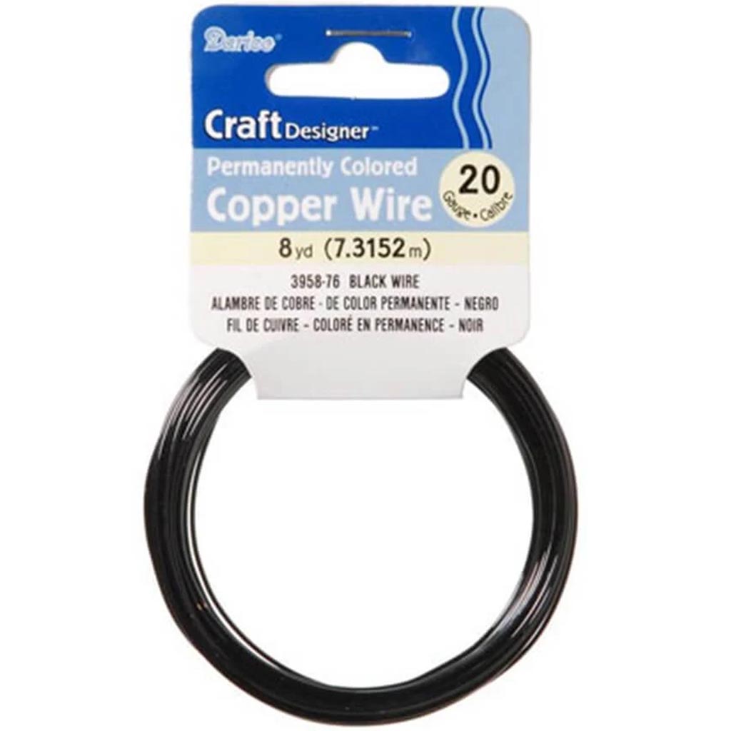 Craft Wire 20 Gauge Black 8 yards 