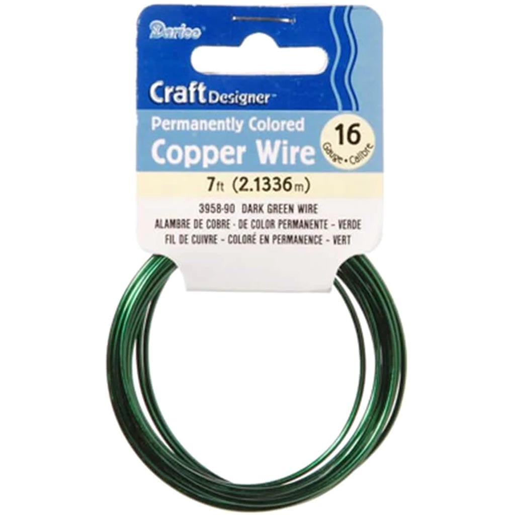 Dark Green Craft Wire 16 Gauge 7 feet 