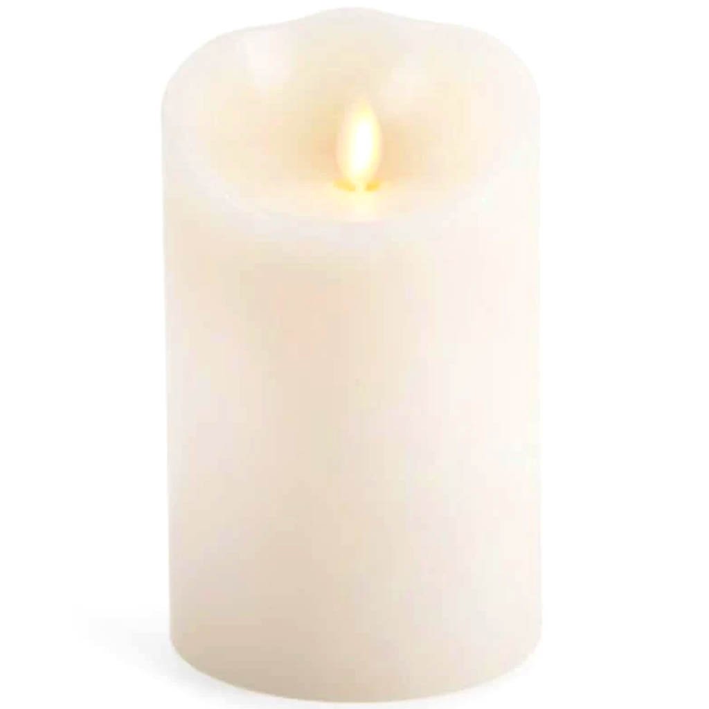 Luminara Flameless Classic Pillar Candle Ivory Wax 5in 