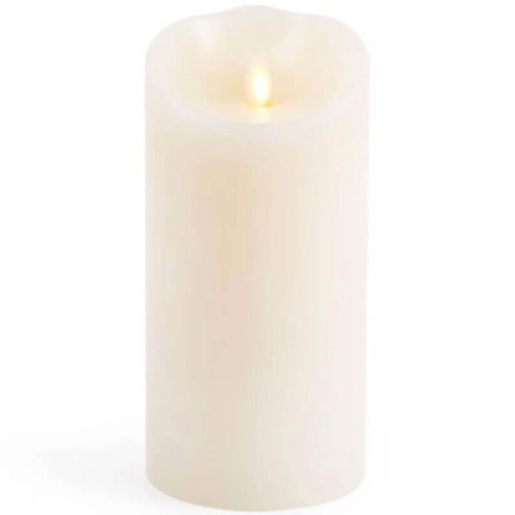 Luminara Flameless Classic Pillar Candle Ivory Wax 7in