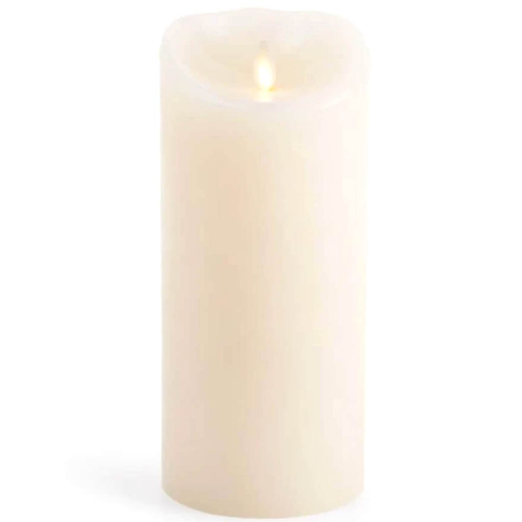 Luminara Flameless Classic Pillar Candle Ivory Wax 9in 