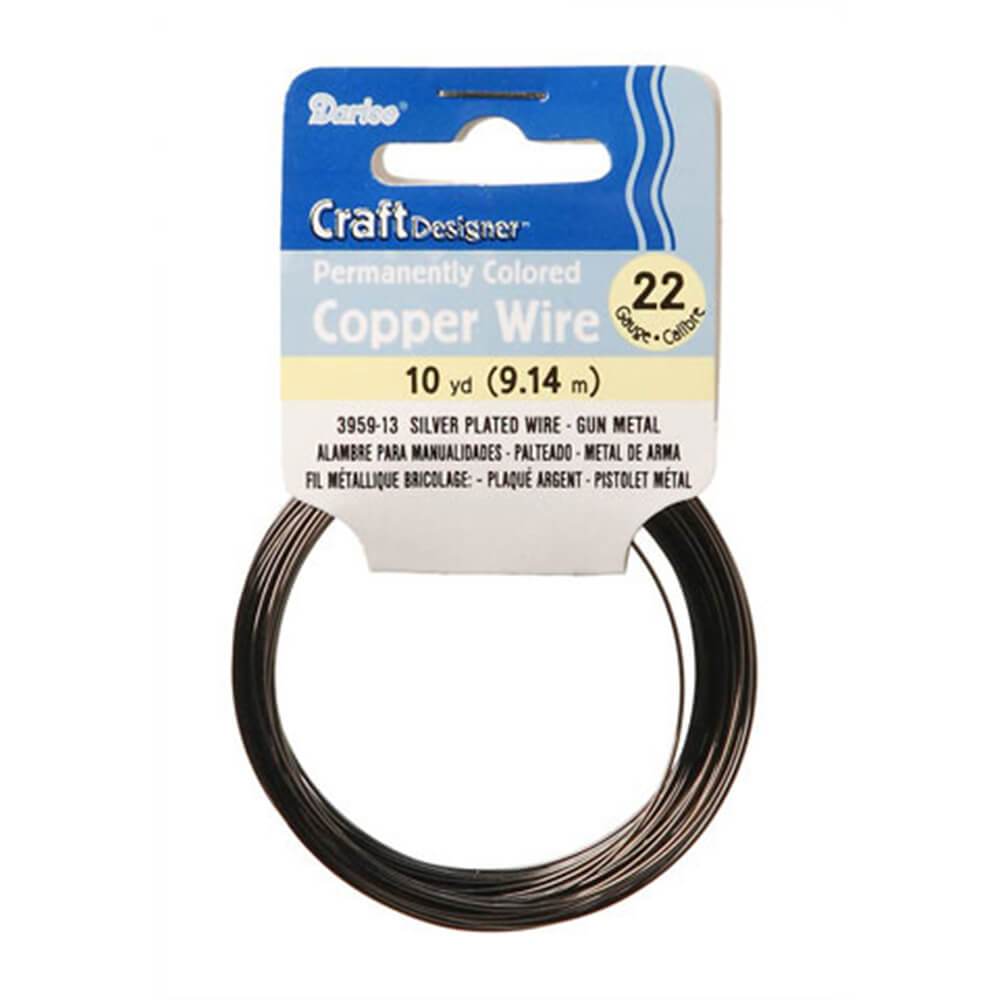 Silver Plated Copper Wire 22 Gauge Gunmetal Gray 10 Yards 