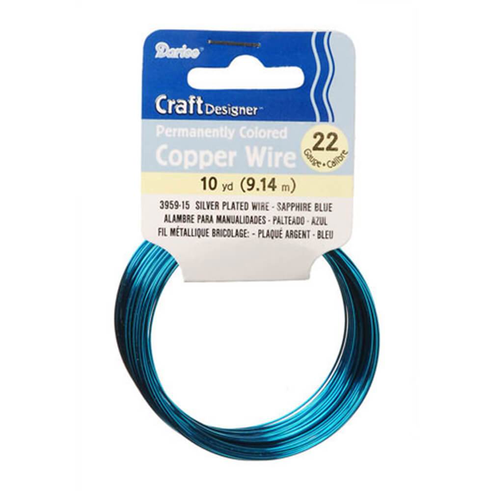 Silver Plated Copper Wire 22 Gauge Sapphire 10 Yards 