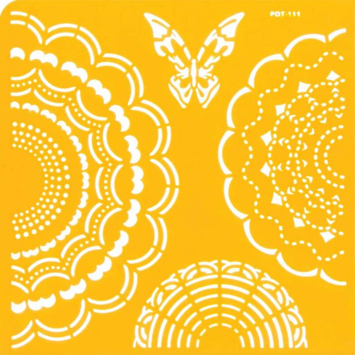 STENCIL SELF ADH DOILIES 6X6 